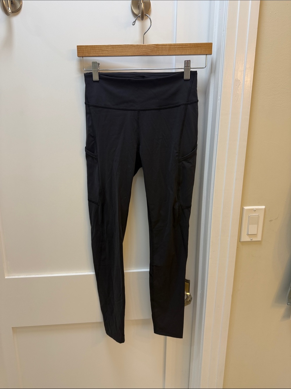 Outdoor Voices Black High-Waist Leggings with Side Pockets